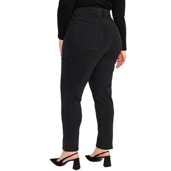 Old Navy Women’s High-Waisted OG Straight Black Jeans Plus Size 28 Mom Denim - Picture 2 of 11